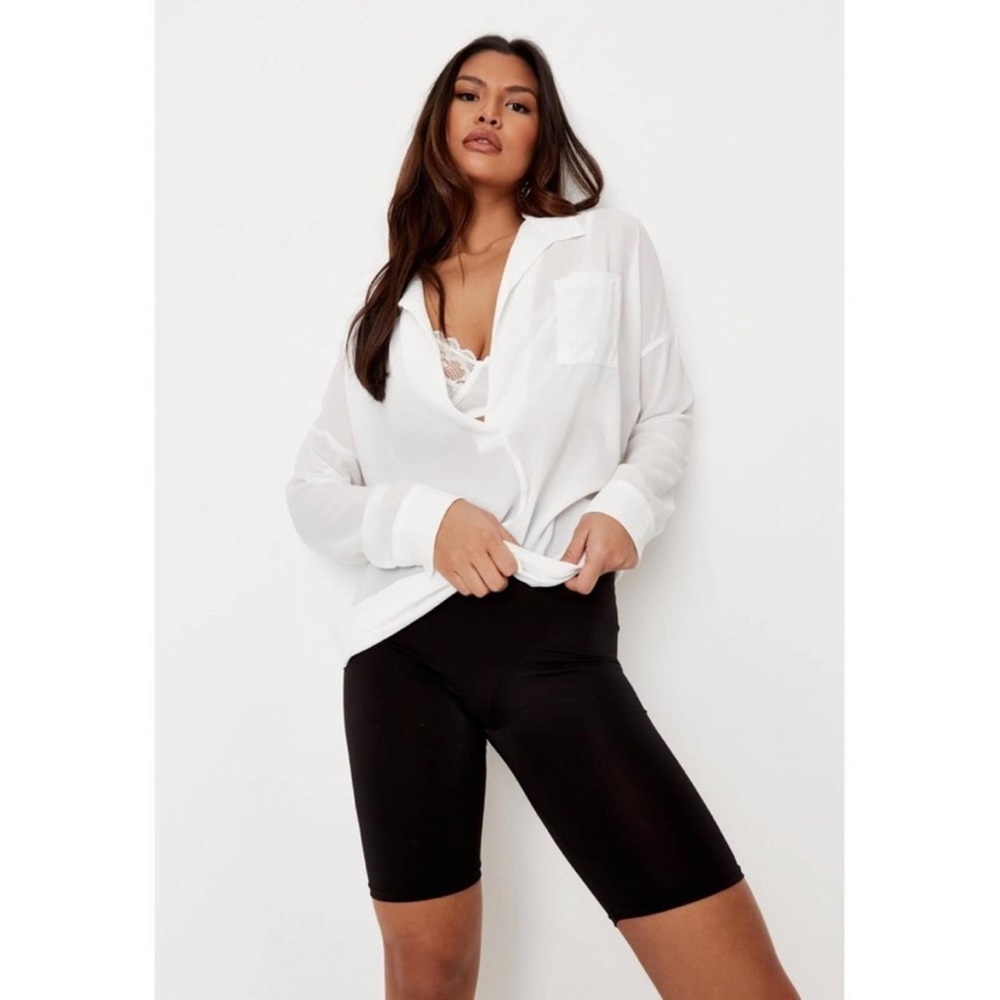 Missguided oversized plunge shirt